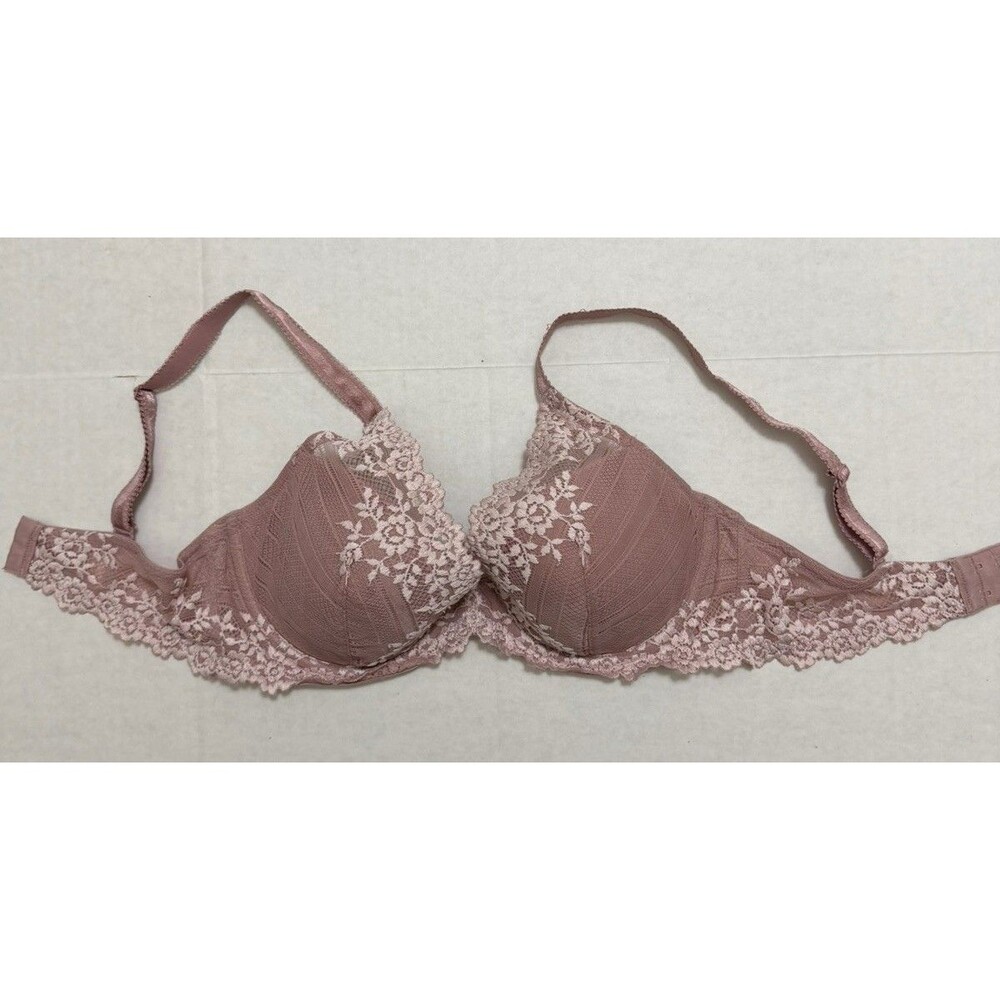 Wacoal Embrace Lace Underwire Bra 855291 Size 34D Pink Floral Lace Mauve